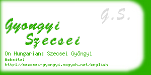 gyongyi szecsei business card
